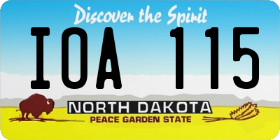 ND license plate IOA115