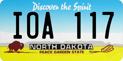 ND license plate IOA117