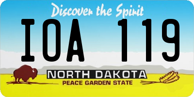 ND license plate IOA119