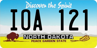 ND license plate IOA121
