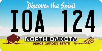 ND license plate IOA124