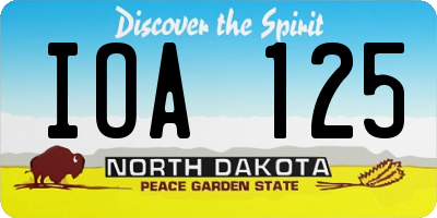 ND license plate IOA125