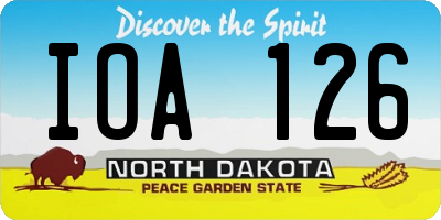 ND license plate IOA126