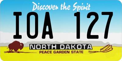 ND license plate IOA127