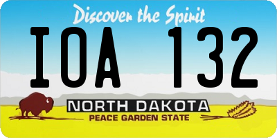 ND license plate IOA132
