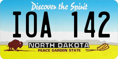 ND license plate IOA142