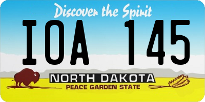 ND license plate IOA145