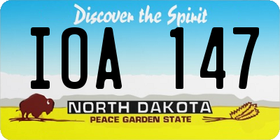 ND license plate IOA147