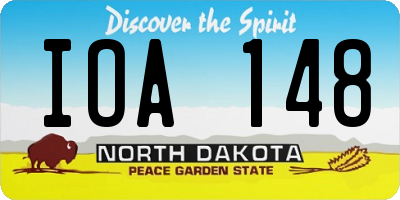ND license plate IOA148
