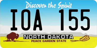 ND license plate IOA155