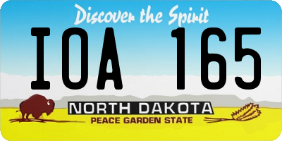 ND license plate IOA165