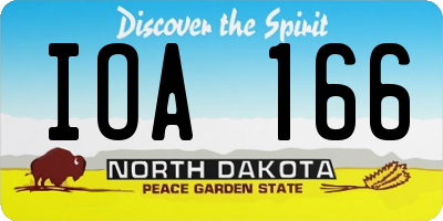 ND license plate IOA166