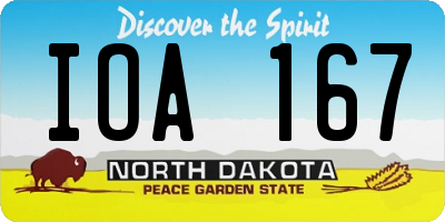 ND license plate IOA167