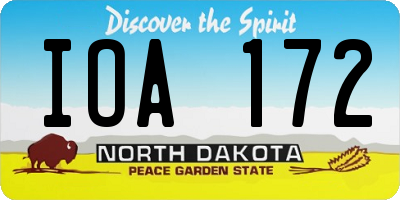 ND license plate IOA172