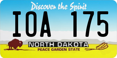 ND license plate IOA175
