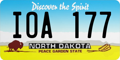 ND license plate IOA177