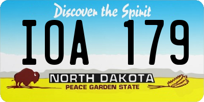 ND license plate IOA179