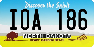 ND license plate IOA186