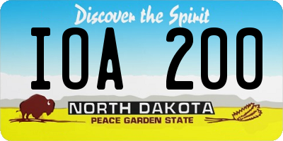 ND license plate IOA200