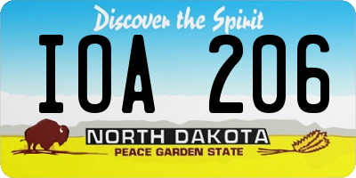 ND license plate IOA206