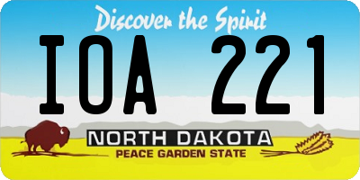 ND license plate IOA221