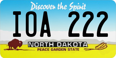 ND license plate IOA222