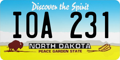 ND license plate IOA231