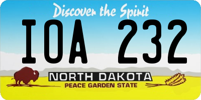 ND license plate IOA232