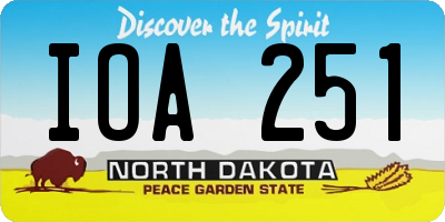 ND license plate IOA251