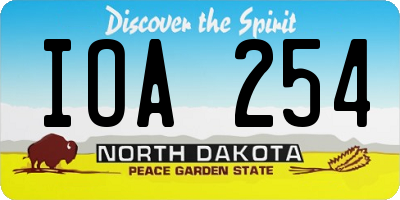 ND license plate IOA254