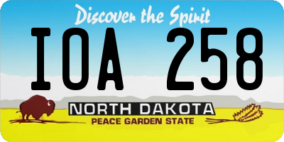 ND license plate IOA258