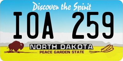 ND license plate IOA259