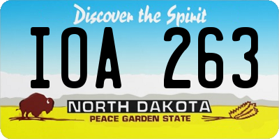 ND license plate IOA263