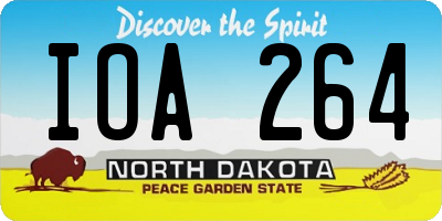 ND license plate IOA264