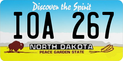 ND license plate IOA267