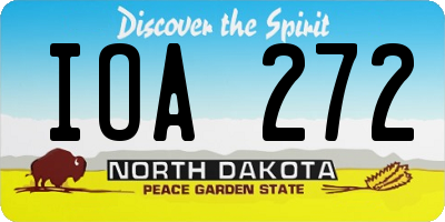 ND license plate IOA272