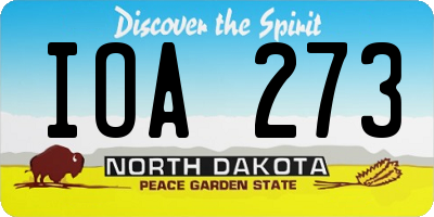 ND license plate IOA273
