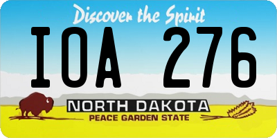 ND license plate IOA276