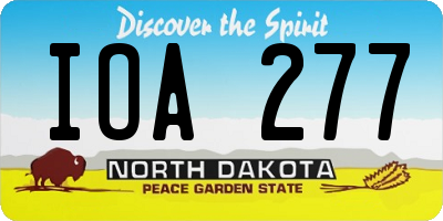 ND license plate IOA277