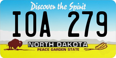 ND license plate IOA279