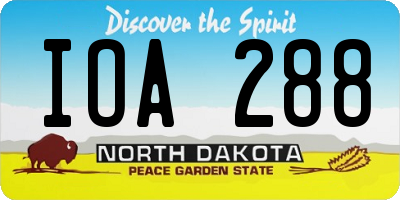 ND license plate IOA288