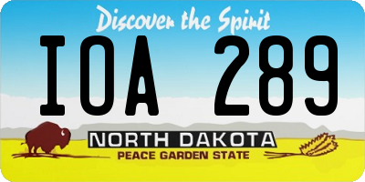 ND license plate IOA289