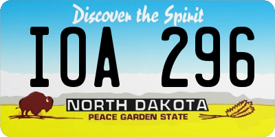 ND license plate IOA296