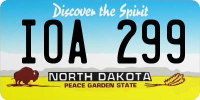 ND license plate IOA299