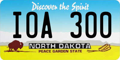 ND license plate IOA300