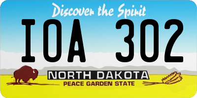 ND license plate IOA302