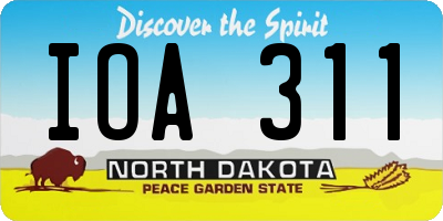 ND license plate IOA311