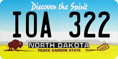 ND license plate IOA322