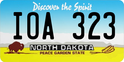 ND license plate IOA323