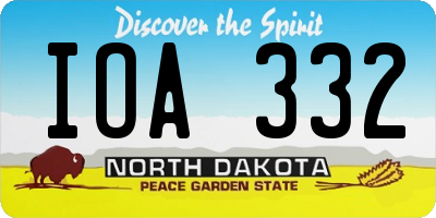 ND license plate IOA332